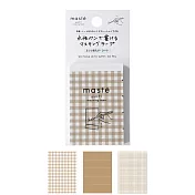 【日本Mark’s】水性筆可寫紙膠帶Sheets裁切貼紙型 ‧ 格紋系/咖啡