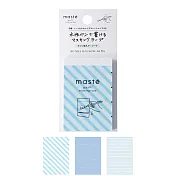 【日本Mark’s】水性筆可寫紙膠帶Sheets裁切貼紙型 ‧ 條紋/藍