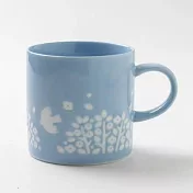 【日本Minoru】Lintu飛鳥花草 陶瓷馬克杯300ml ‧ 藍