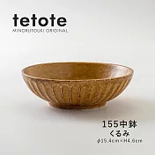 【日本Minoru】Tetote窯燒 陶瓷深盤15cm ‧ 琥珀