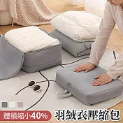 【E.dot】旅行衣物壓縮收納袋 -大號 (羽絨服壓縮收納袋) 灰色