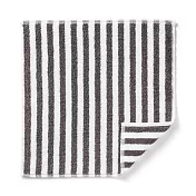 【MUJI 無印良品】棉柔軟毛巾手帕 墨灰直紋