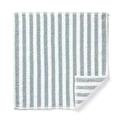 【MUJI 無印良品】棉柔軟毛巾手帕 淺藍直紋