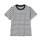 【MUJI 無印良品】兒童天竺圓領短袖T恤 110 黑橫紋