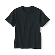 【MUJI 無印良品】兒童天竺圓領短袖T恤 110 黑色