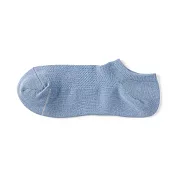 【MUJI 無印良品】男清爽舒適棉質淺口直角襪25-27cm  煙燻藍