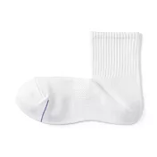 【MUJI 無印良品】男清爽舒適棉質直角短襪25-27cm 白色
