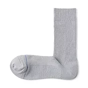 【MUJI 無印良品】男清爽舒適棉質直角襪25-27cm 灰銀