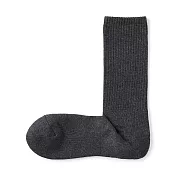 【MUJI 無印良品】男圈絨直角襪25-27cm 墨灰