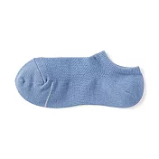 【MUJI 無印良品】女清爽舒適棉質淺口直角襪23-25cm 煙燻藍