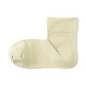 【MUJI 無印良品】女足口柔軟舒適莫代爾混輕薄直角短襪23-25cm 淺黃