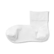 【MUJI 無印良品】女足口柔軟舒適莫代爾混輕薄直角短襪23-25cm 柔白