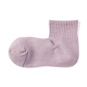 【MUJI 無印良品】女清爽舒適棉質直角短襪23-25cm  薰衣草紫
