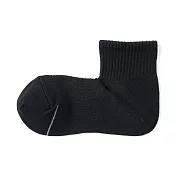 【MUJI 無印良品】女清爽舒適棉質直角短襪23-25cm  黑色