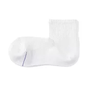 【MUJI 無印良品】女清爽舒適棉質直角短襪23-25cm  白色
