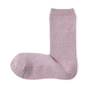 【MUJI 無印良品】女清爽舒適棉質直角襪23-25cm  薰衣草紫