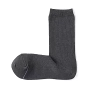 【MUJI 無印良品】女清爽舒適棉質直角襪23-25cm  深灰
