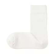 【MUJI 無印良品】女足口柔軟莫代爾混輕薄直角襪23-25cm 柔白