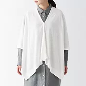 【MUJI 無印良品】棉強撚附扣短外套式披肩 白色