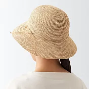 【MUJI 無印良品】椰纖編織可折疊寬簷帽55-57.5cm 原色