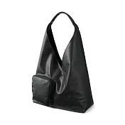 【MUJI 無印良品】植物皮革單肩包 黑色