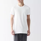 【MUJI 無印良品】男無側縫圓領短袖T恤/2入 S 白色