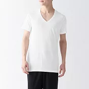 【MUJI 無印良品】男無側縫V領短袖T恤/2入 S 白色