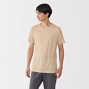 【MUJI 無印良品】男涼爽柔滑圓領短袖T恤 S 米色