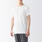 【MUJI 無印良品】男涼爽柔滑圓領短袖T恤 S 白色
