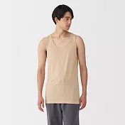 【MUJI 無印良品】男涼爽柔滑坦克背心 S 米色