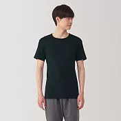 【MUJI 無印良品】男清爽舒適棉質圓領短袖T恤 L 黑色