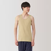 【MUJI 無印良品】男清爽舒適棉質坦克背心 S 米色