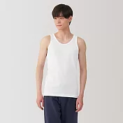 【MUJI 無印良品】男清爽舒適棉質坦克背心 S 白色