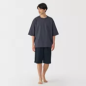 【MUJI 無印良品】男透氣短袖家居睡衣 M 深灰
