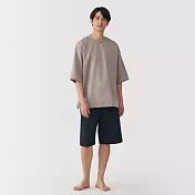【MUJI 無印良品】男透氣短袖家居睡衣 L 灰棕