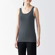 【MUJI 無印良品】女棉混蠶絲可拆罩杯式坦克背心 M 深灰
