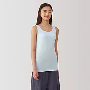 【MUJI 無印良品】女柔滑罩杯式坦克背心 L 淺藍