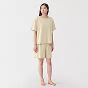 【MUJI 無印良品】女涼感短袖家居睡衣 S 淺米