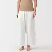 【MUJI 無印良品】女楊柳紗織長褲 S 柔白