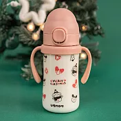 UBMOM防逆流水杯 冬季限定_ 粉色雪人麋鹿(280ml)