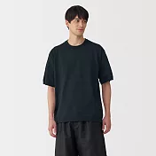 【MUJI 無印良品】男速乾針織圓領短袖T恤 L 黑色