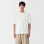 【MUJI 無印良品】男速乾針織圓領短袖T恤 L 白色