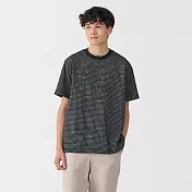 【MUJI 無印良品】男天竺圓領短袖T恤 S 黑橫紋