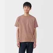 【MUJI 無印良品】男水洗天竺圓領短袖T恤 S 摩卡棕