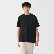 【MUJI 無印良品】男天竺圓領短袖T恤 M 黑色