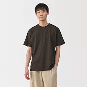 【MUJI 無印良品】男天竺圓領短袖T恤 S 棕色