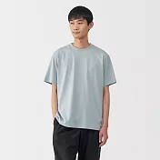 【MUJI 無印良品】男天竺圓領短袖T恤 XL 淺藍