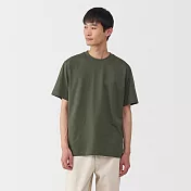 【MUJI 無印良品】男天竺圓領短袖T恤 S 深綠