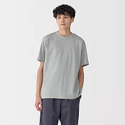 【MUJI 無印良品】男天竺圓領短袖T恤 S 灰色
