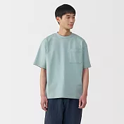 【MUJI 無印良品】男涼感寬版T恤 M 淺藍